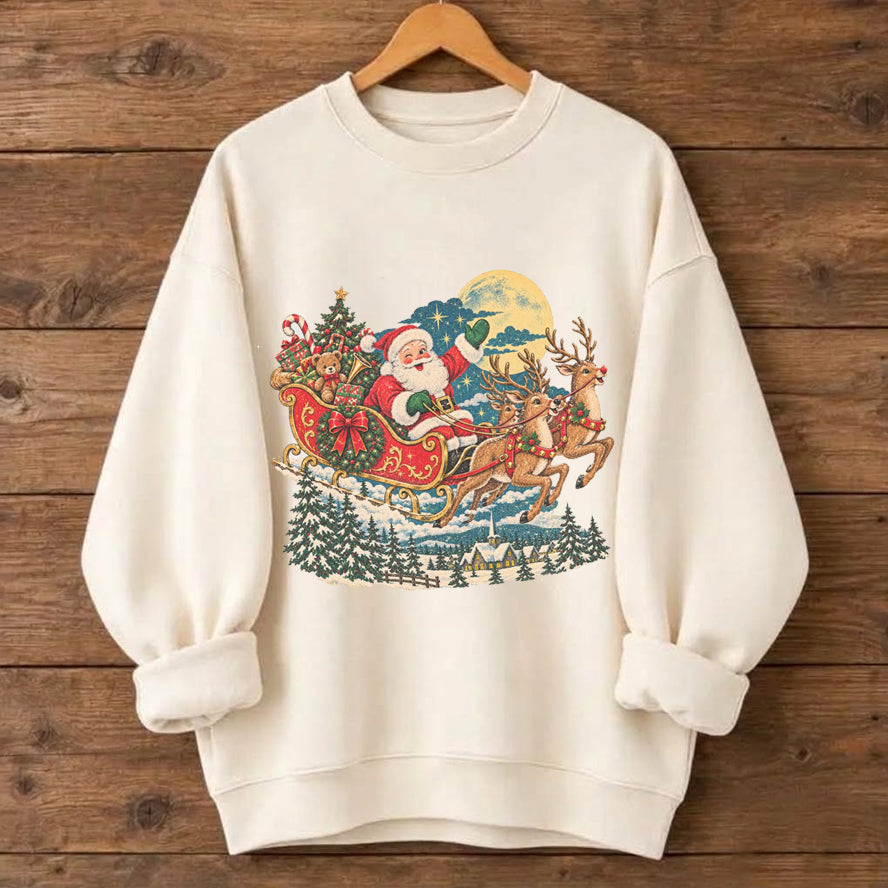 Vintage Santa Sleigh Christmas Sweatshirt