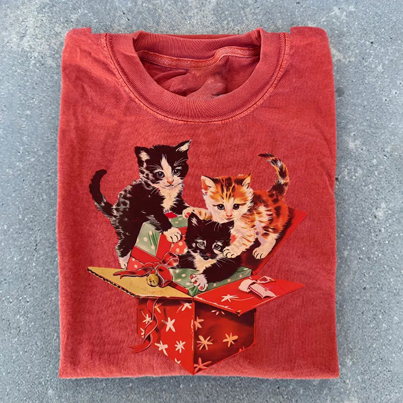 Holiday Cat Christmas T-shirt